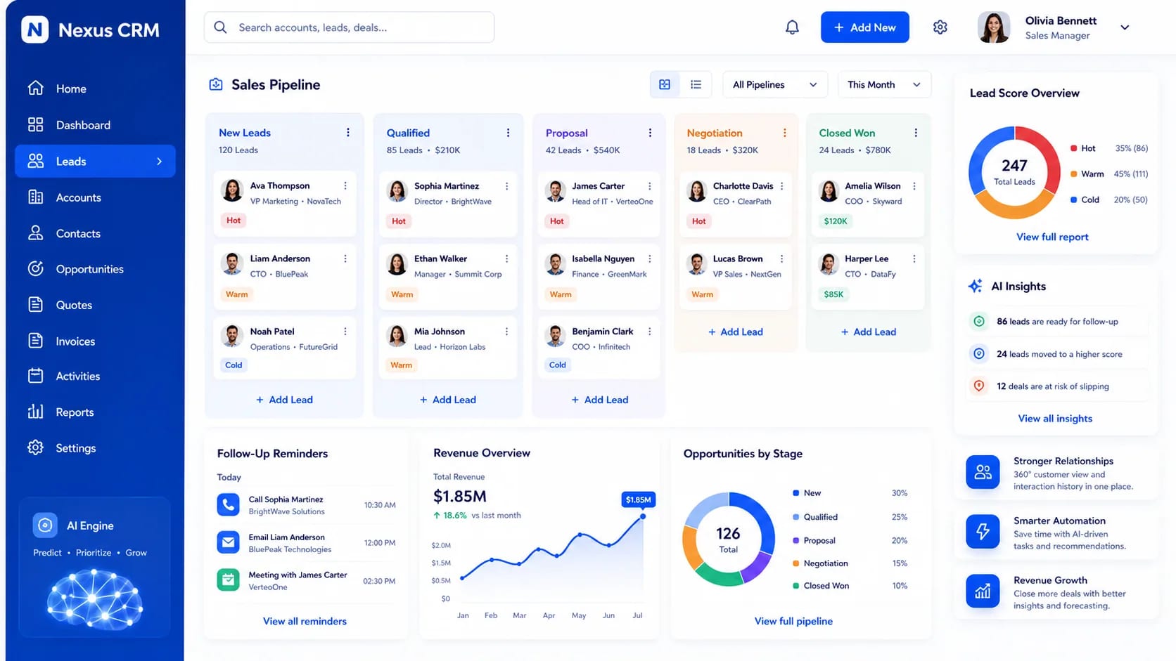 Client Relationship Management Platform interface preview